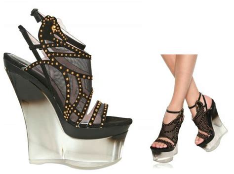 versace lace & stud perspex wedges 2012|Versace clothing.